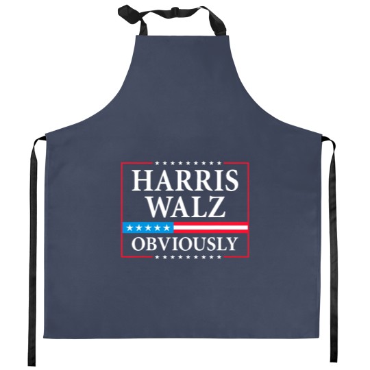 Discover Harris Walz Obviously President Kamala Harris Waltz Election Kitchen Aprons