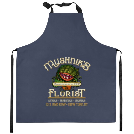 Discover Mushnik's Florist Seymour Worn Kitchen Aprons