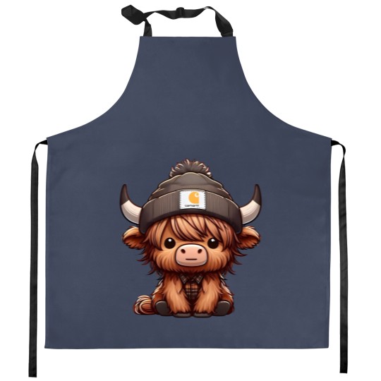 Discover Highland Cow Kitchen Aprons - Cute Cow Design