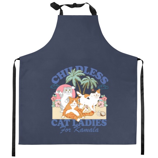 Discover Childless Cat Ladies For Kamala Kitchen Aprons, Childless Cat Lady Kitchen Aprons