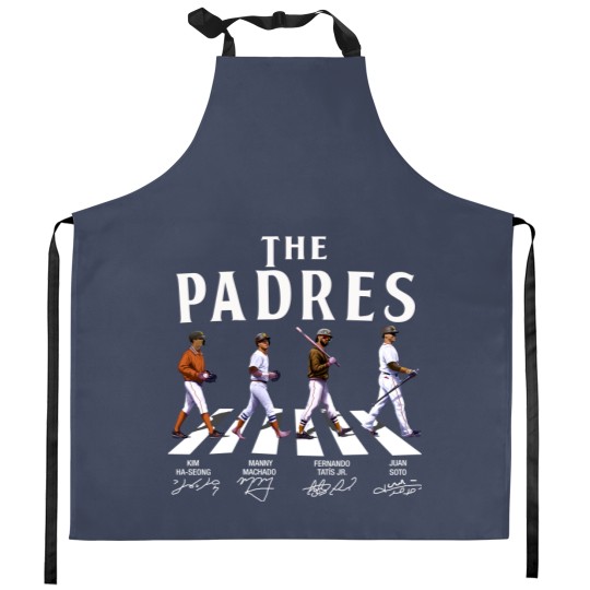 Discover The Padres Walking Abbey Road Signatures Baseball Kitchen Aprons, Kim Ha-Seong, Manny Machado, FRD Tatis JR.