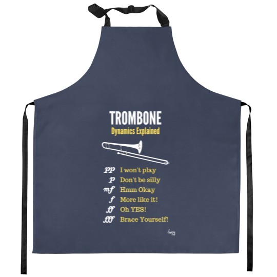 Discover Trombone humour – trombone dynamics Kitchen Aprons