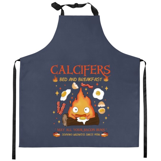 Discover Howls Moving Castle Inspired Calcifer's Bed & Breakfast Unisex T- Kitchen Aprons