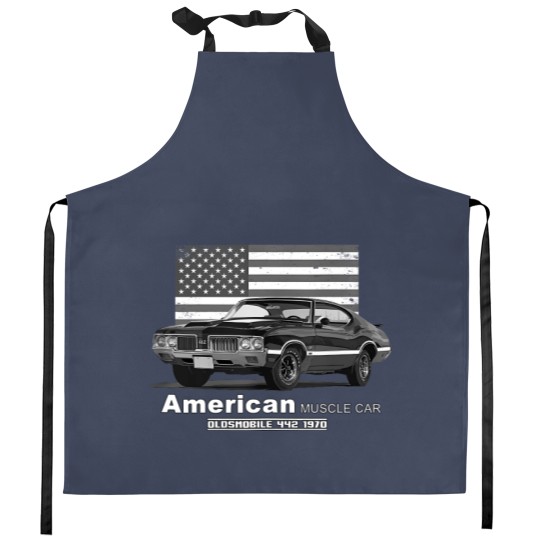 Discover oldsmobile 442 american muscle car 60s 70s old is gold Kitchen Aprons