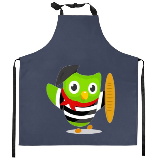 Discover Duolingo owl Kitchen Aprons