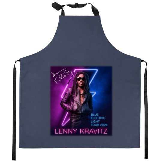Discover Lenny Kravitz Electric Blue Light Tour 2024 Signature Unisex Kitchen Aprons All Size
