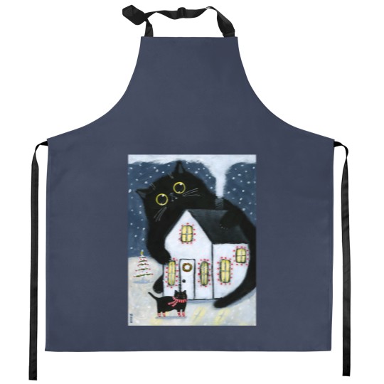Discover The Yule Cat Kitchen Aprons