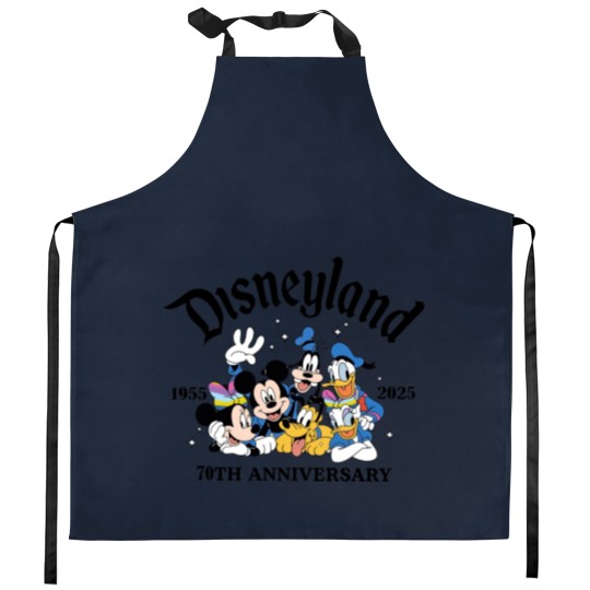 Discover Disneyyland 70th Anniversary Kitchen Aprons, Castle Platinum Celebration 1955-2025 Kitchen Aprons