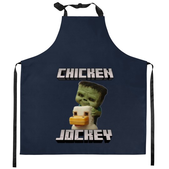 Discover Chicken Jockey Minecraft Movie Kitchen Aprons, Minecraft Movie Kitchen Aprons