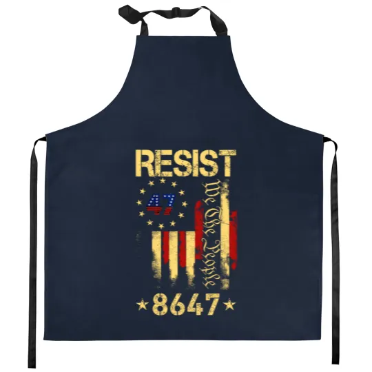 Discover Anti Trump 8647 86 47 US Flag We The People Impeach 47 Unisex Kitchen Aprons