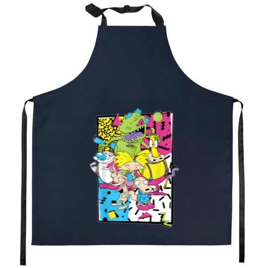 Discover Old School Cartoons 90's Kitchen Aprons