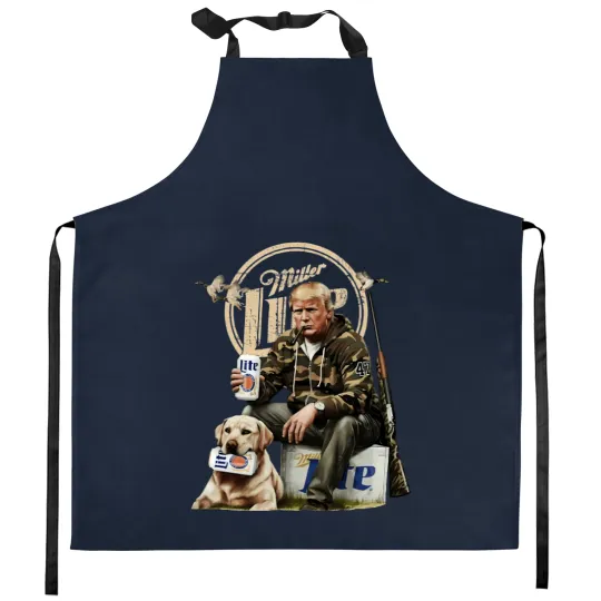 Discover trump hunting miller lite beer Kitchen Aprons