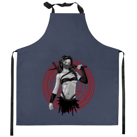 Discover ninja girl sexy fighter kaempferin zeichnung Kitchen Aprons