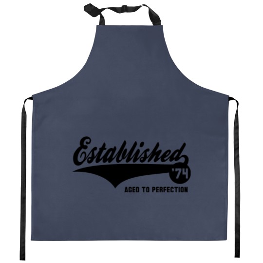 Discover Established 1974 - Birthday Anniversaire Design Kitchen Aprons