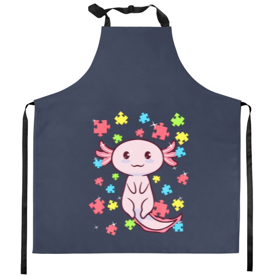 Discover Axolotl Autism Awareness Puzz;E Water Kitchen Aprons
