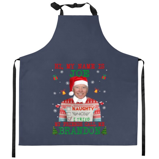 Discover Funny Hi My Name Is Joe My Friends Call Me Brandon Kitchen Aprons