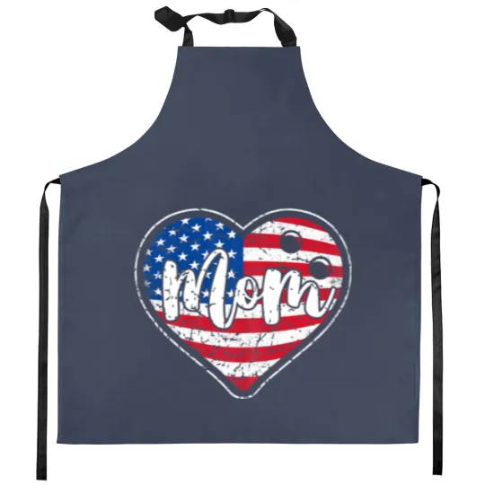 Discover Womens Distressed American Flag Heart Bowling Kitchen Aprons