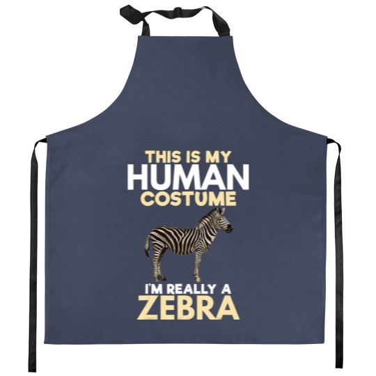 Discover My Human Costume Really Zebra Lover Zookeeper Gift Kitchen Aprons