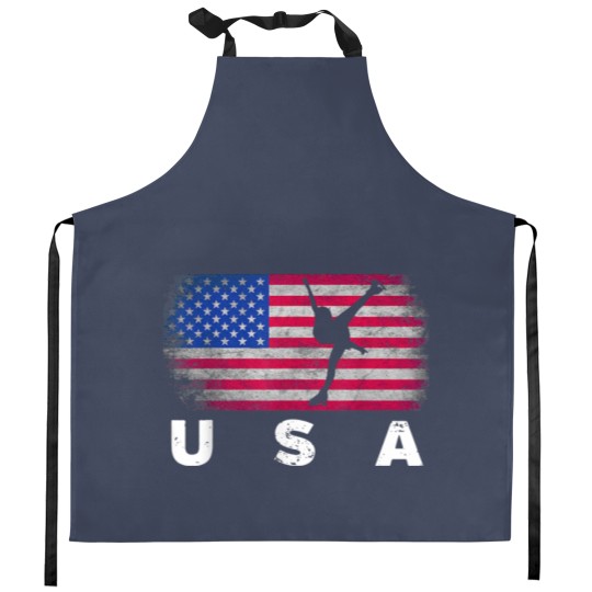Discover American Flag Figure Skating Cute Us Skaters Kitchen Aprons