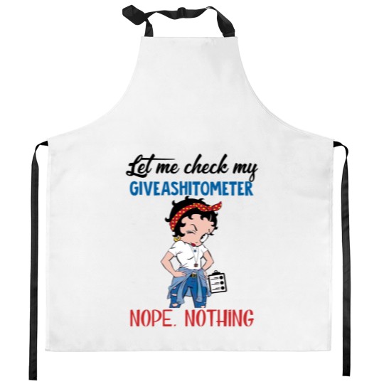 Discover Betty Boop Let Me Check My Giveashitometer Nope Nothing Vintage Kitchen Aprons