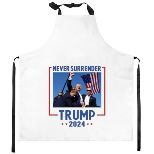 Discover Never Surrender Trump 2024 Kitchen Apron - Shooting & Assassination Design