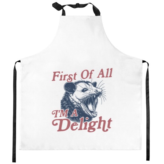 Discover First of All I'm a Delight Sarcastic Funny Opossum  Angry Possum Kitchen Aprons