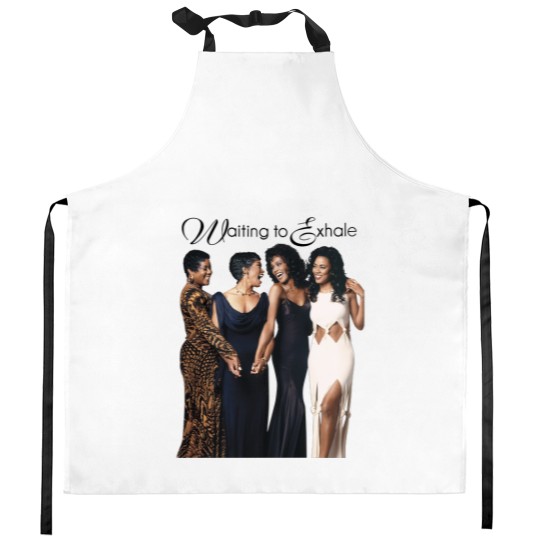 Discover Waiting To Exhale White Unisex Kitchen Aprons, Friendly Kitchen Aprons