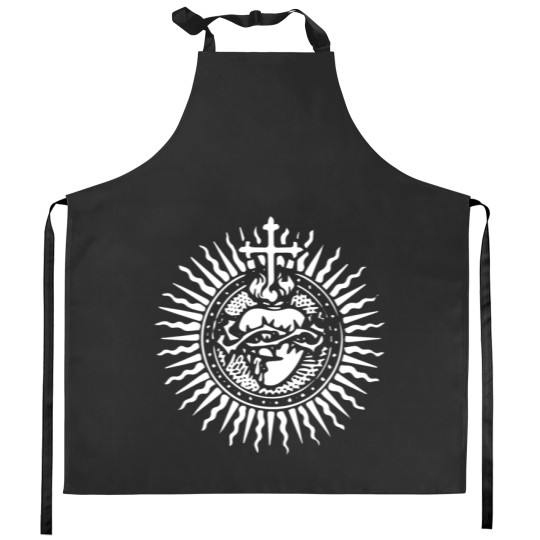 Discover Sacred Heart of Jesus Catholic Traditional Latin Mass Art Kitchen Aprons