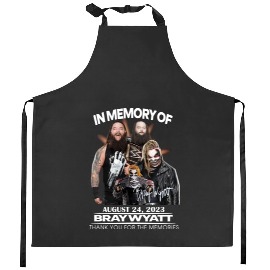 Discover In Memory Of August 24 Kitchen Aprons, 2023 Bray Wyatt Thank You Kitchen Aprons