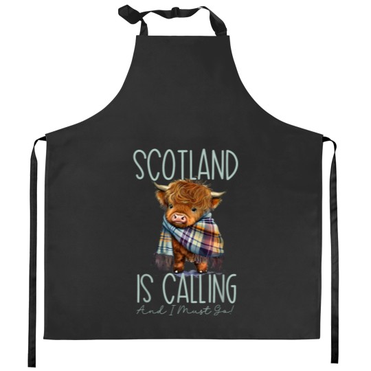 Discover Scotland is Calling and I must Go! Highland Cow Kitchen Aprons
