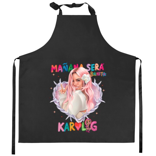 Discover Karol G Manana sera Bonito Kitchen Aprons, La Bichota Kitchen Aprons