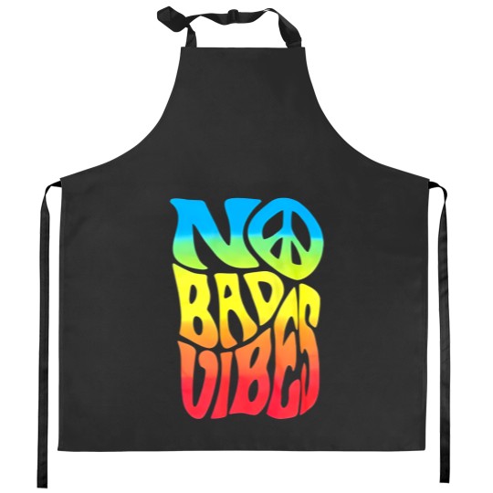 Discover No bad vibes large navy Kitchen Aprons