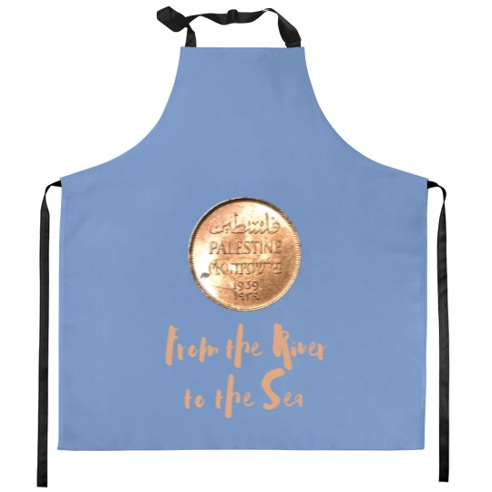 Discover 1939 Palestinian Coin Kitchen Aprons with From the River to the Sea as a Caption