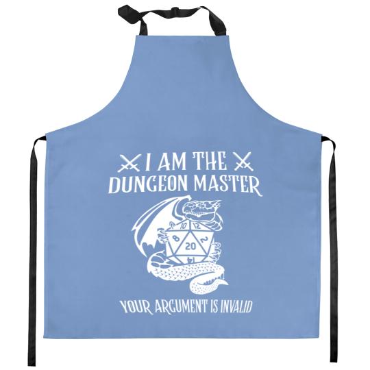 Discover Dungeon Master Kitchen Aprons, I am The DM Your Argument is Invalid DnD Clothing