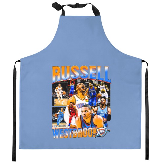 Discover Russell Westbrook OKC Vintage Kitchen Aprons, Russell Westbrook Fan Tees, Basketball Kitchen Aprons