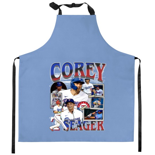 Discover Vintage 90s Graphic Style Corey Seager Kitchen Aprons, Vintage Sport Kitchen Aprons