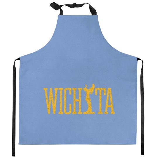 Discover Wichita Keeper Of The Plains Yellow Distressed Wic Kitchen Aprons