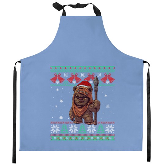Discover Cute Santa Wicket Ewoks Endor Ugly Sweater Christmas Kitchen Aprons