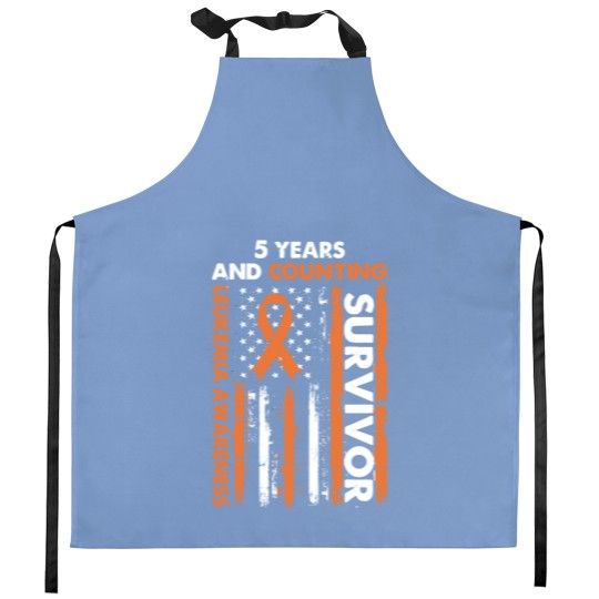 Discover 5 Years And Counting Leukemia Survivor T- Shirt5 Years And Counting Cancer fr€€ Orange Ribbon Leukemia Awareness Survivor T- Kitchen Aprons Kitchen Aprons