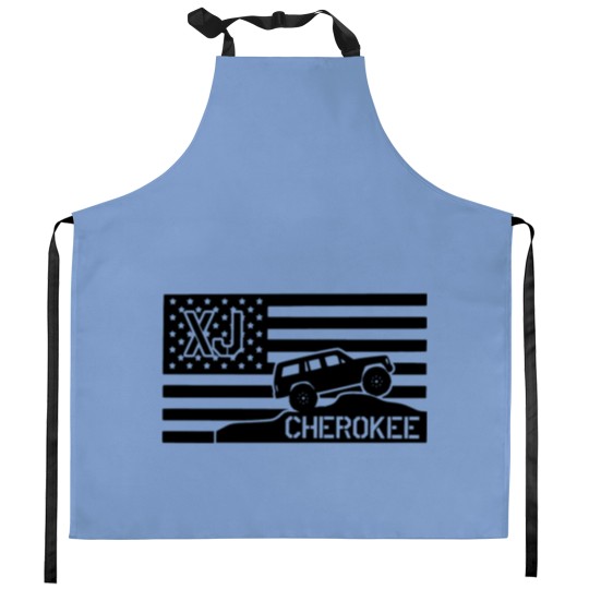 Discover Jeep Cherokee XJ American Flag Kitchen Aprons