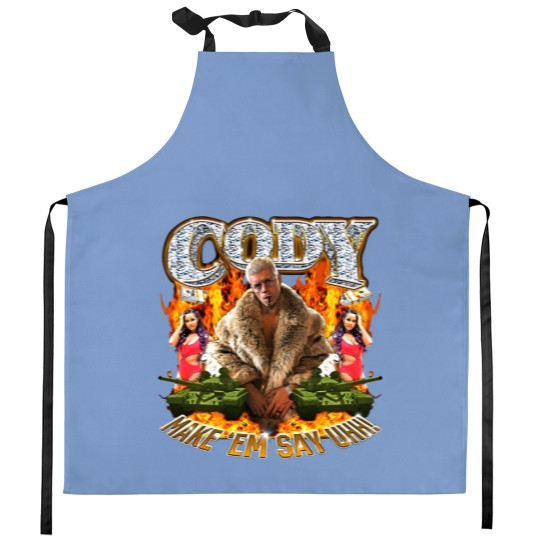 Discover Cody Rhodes Make 'Em Say Uhh Kitchen Aprons Cotton Men's Kitchen Aprons