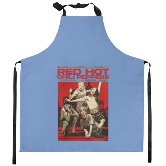 Discover Vintage RHCP Tour 1991 Kitchen Aprons, Red Hot Chili Peppers Rock Band 2023 Kitchen Aprons