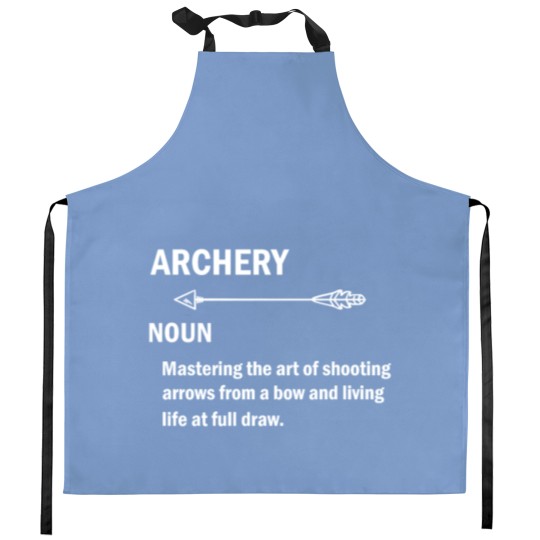 Discover Archery Funny Definition Kitchen Aprons