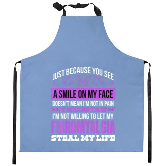 Discover Fibromyalgia Awareness - Fibromyalgia Pain Awarene Kitchen Aprons