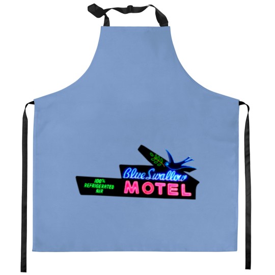 Discover Blue Swallow Motel Neon Sign Route 66 Kitchen Aprons