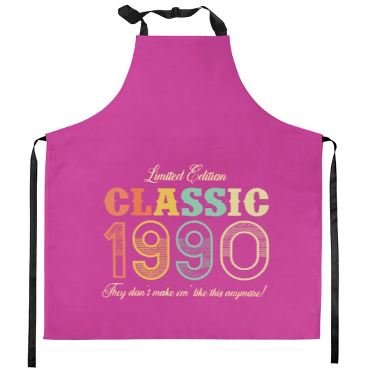Discover 33rd birthday Kitchen Aprons. Classic Since 1990. 33rd birthday gift. 33 year old Kitchen Aprons Gift
