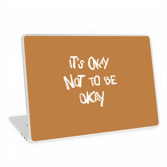 Discover Depression Merch Laptop Skins It's Okay Not To Be Okay