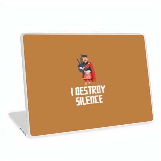 Discover I Destroy Silence Funny Bagpiper Musician Gift Laptop Skins