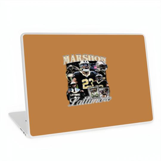 Discover Vintage 90s Graphic Style Marshon Lattimore Laptop Skins, Vintage Laptop Skins, American Football Gift