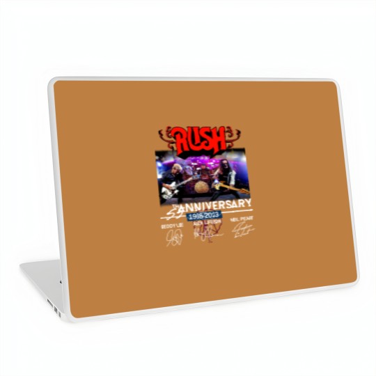 Discover New 55 Years RUSH Band 1968-2023 Signatures Laptop Skins
